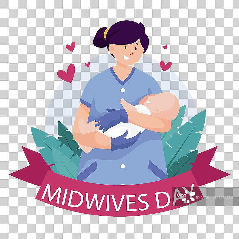 扁平风助产士节素材图片素材