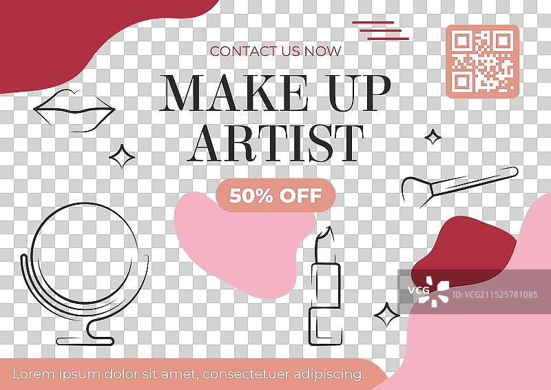 扁平风格极简化妆师宣传册图片素材