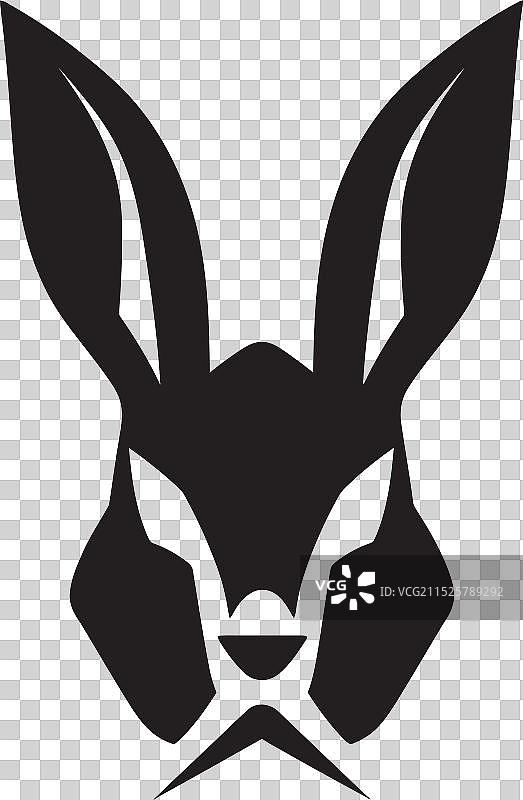 墨色兔子艺术作品图片素材