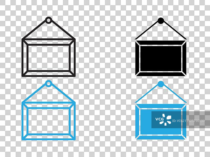 相框图标黑白轮廓标志图片素材