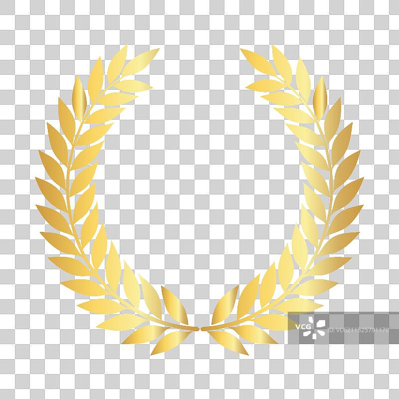 金色圆形月桂花环图片素材