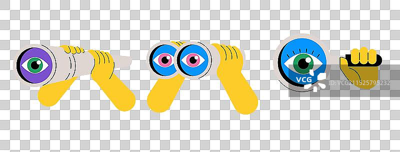 有趣的彩色双筒望远镜图片素材