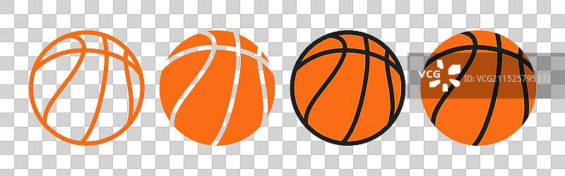 橙色篮球图标合集图片素材