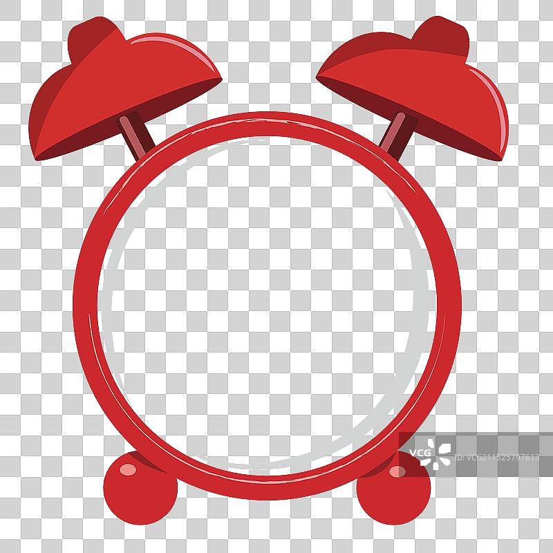 带空白白色框架的红色闹钟图片素材