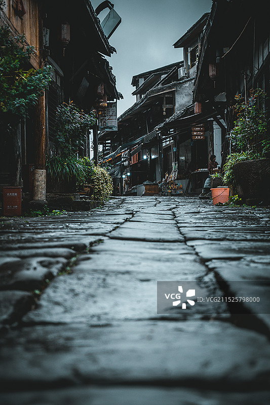 重庆合川涞滩古镇青石板民居街景图片素材