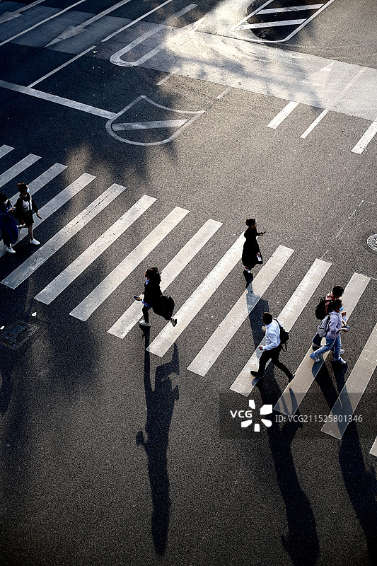 斑马线和人群图片素材