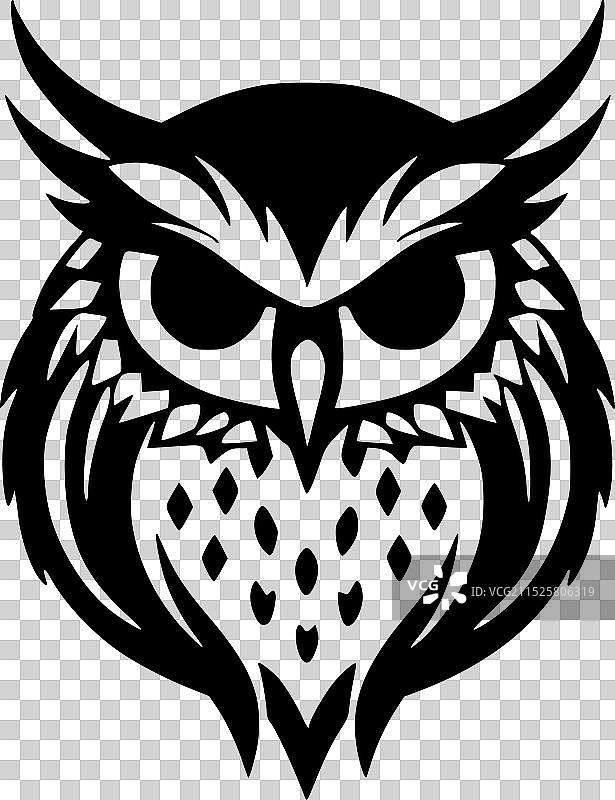 猫头鹰 - 极简风格的平面logo图片素材