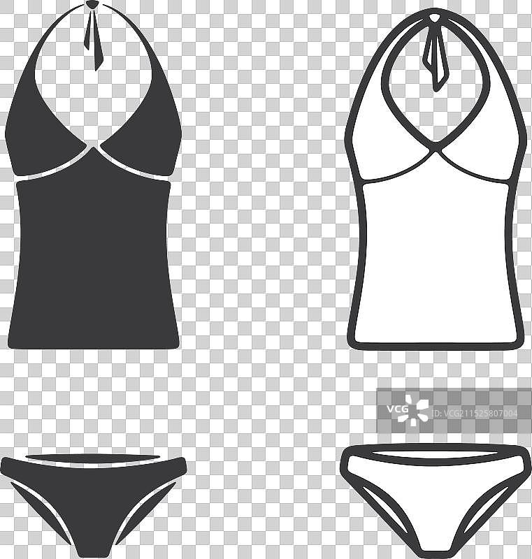 女士 tankini 泳衣背心和短裤图片素材