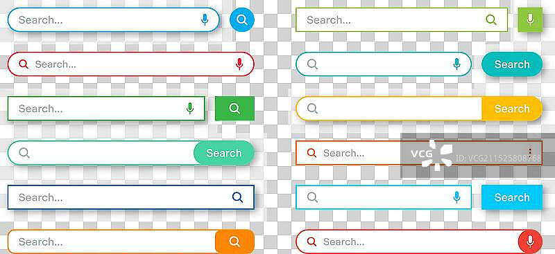 彩色搜索栏模板图片素材