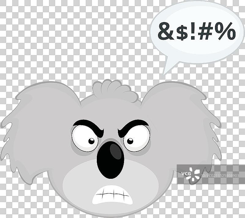 考拉卡通面部表情气泡图片素材