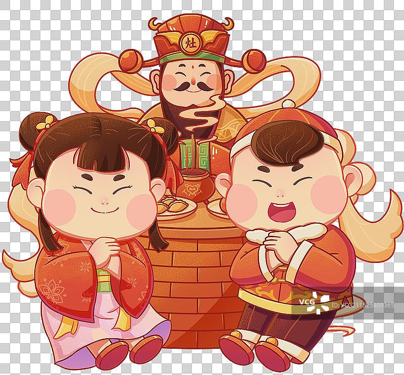 春节传统年俗庆祝男童女童图片素材