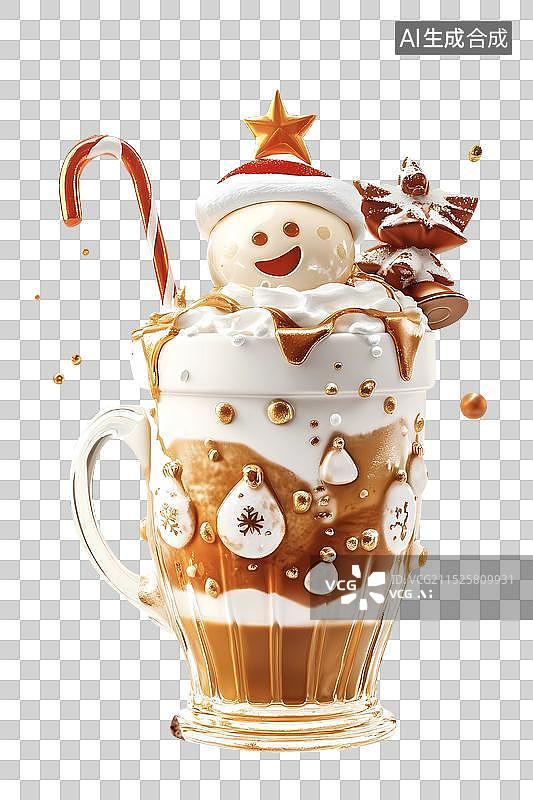 【AI数字艺术】冬季主题卡通热饮图片素材