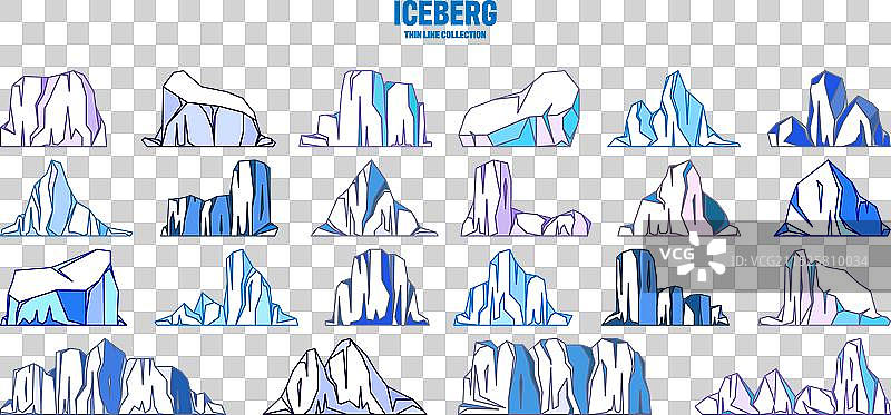 漂浮的北极冰山合集图片素材