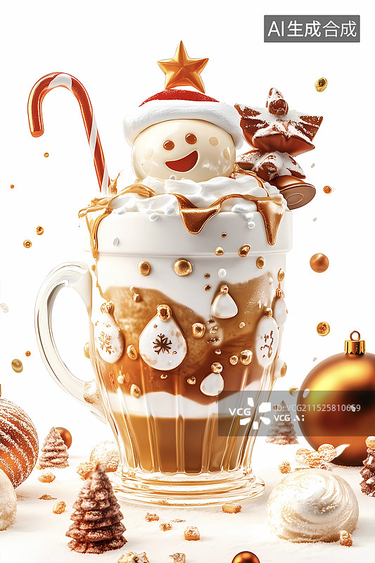 【AI数字艺术】冬季主题卡通热饮图片素材