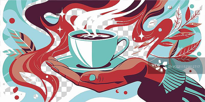手捧一杯热咖啡图片素材