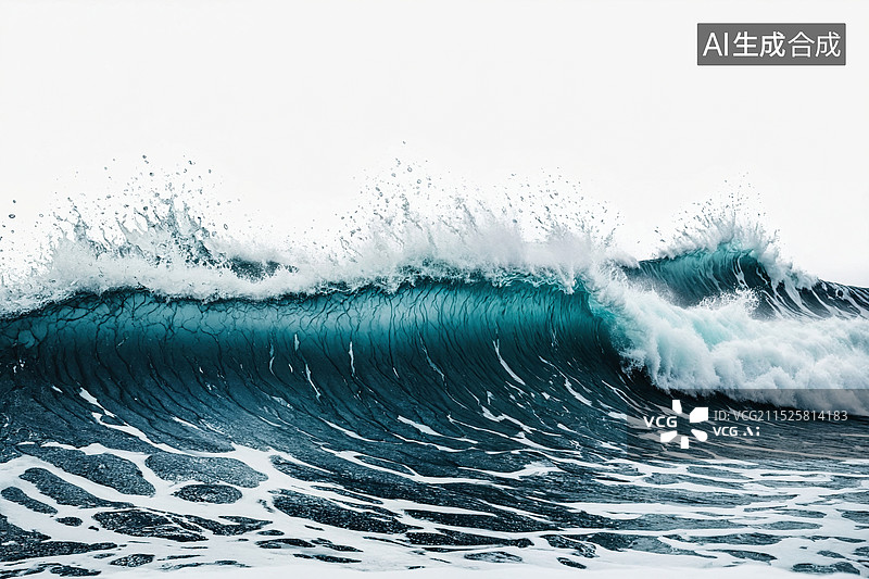 【AI数字艺术】海浪冲击图片素材