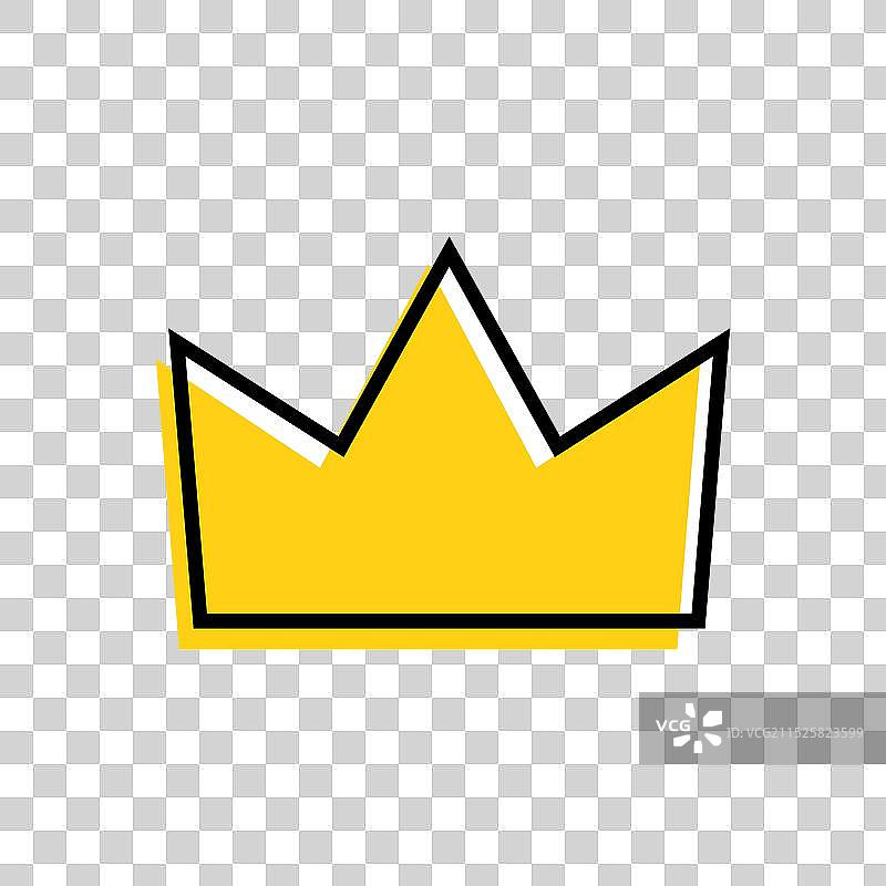 黄色国王皇冠卡通风格图标图片素材