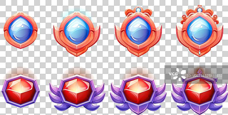 中世纪游戏等级徽章合集图片素材