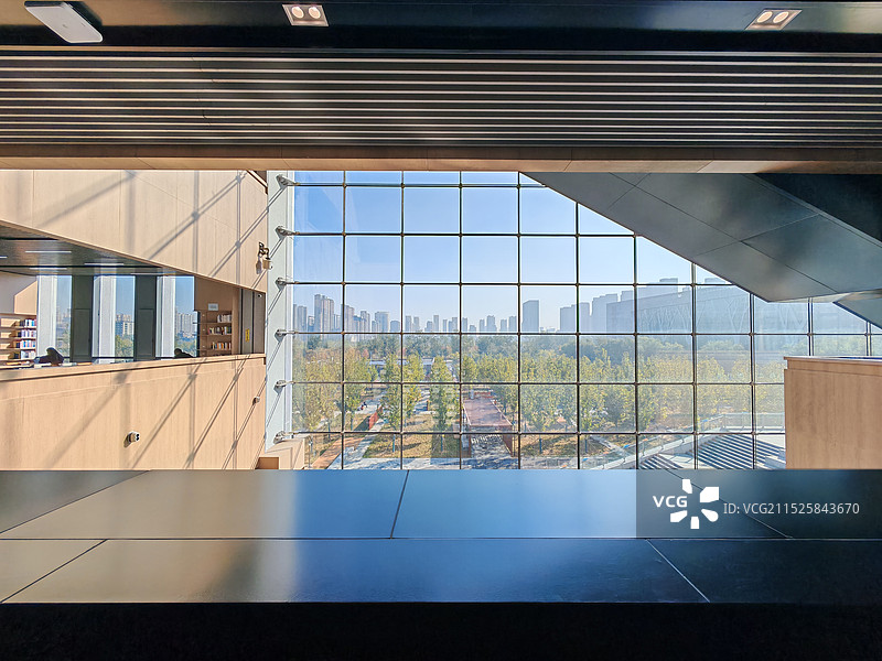 唐山路北区图书馆眺望人民公园图片素材