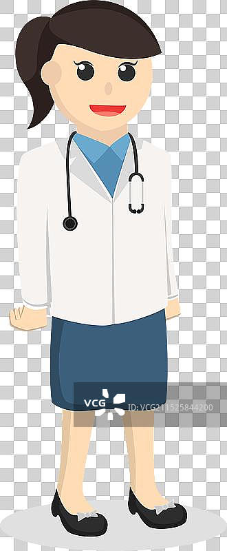女医生，佩戴听诊器图片素材