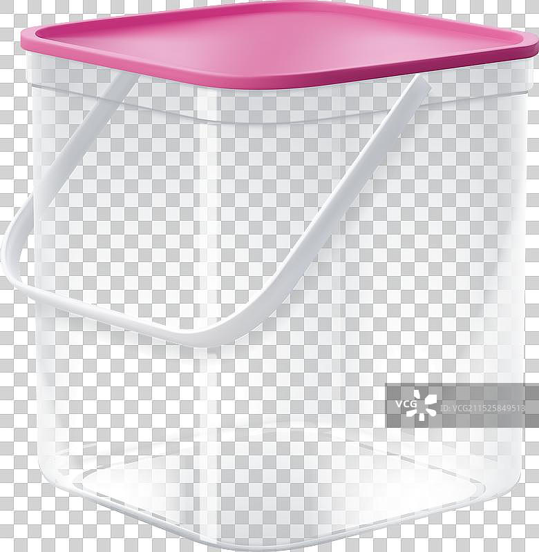 逼真塑料桶方形容器图片素材