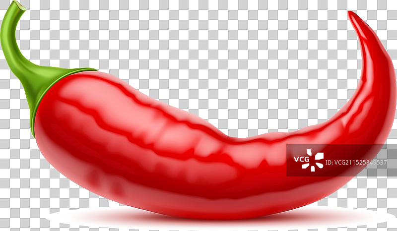带弯曲尖端的原始分离完整辣椒图片素材