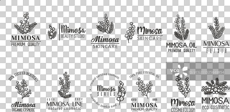 含羞草极简标志天然护肤图片素材