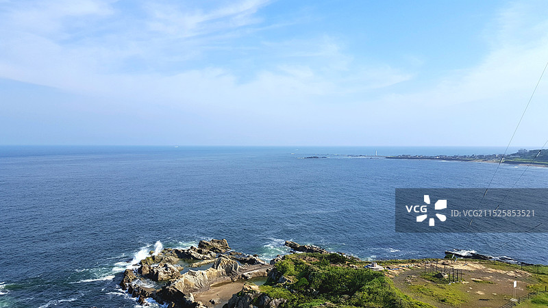 日本千叶县铫子市，从犬吠埼灯塔眺望太平洋图片素材