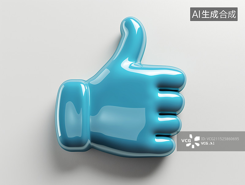 【AI数字艺术】蓝色大拇指图标图片素材