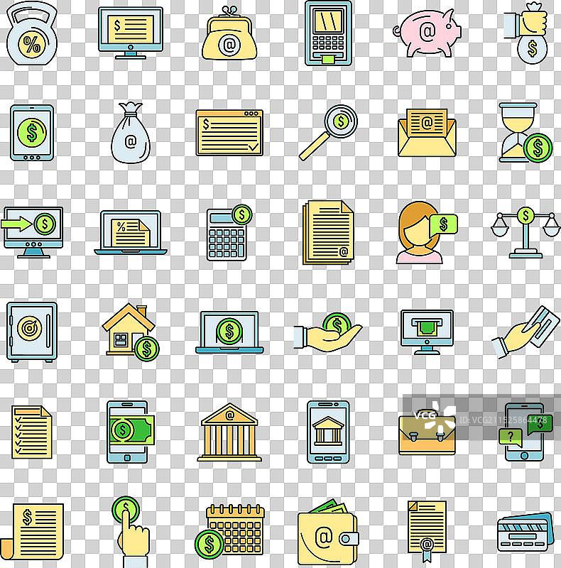 现代在线贷款图标集图片素材