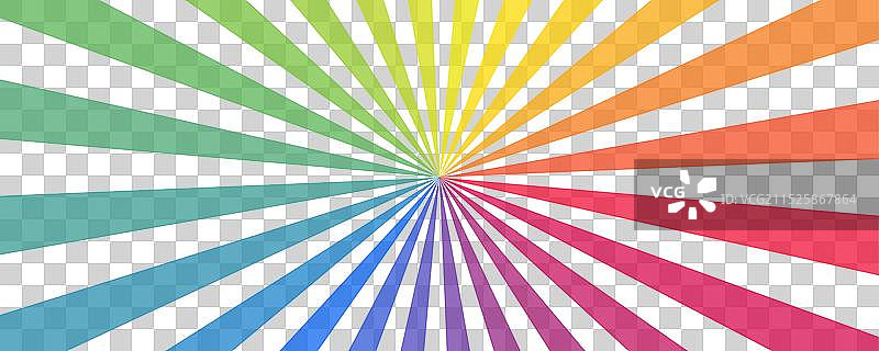 彩色banner光线太阳光束线条图片素材