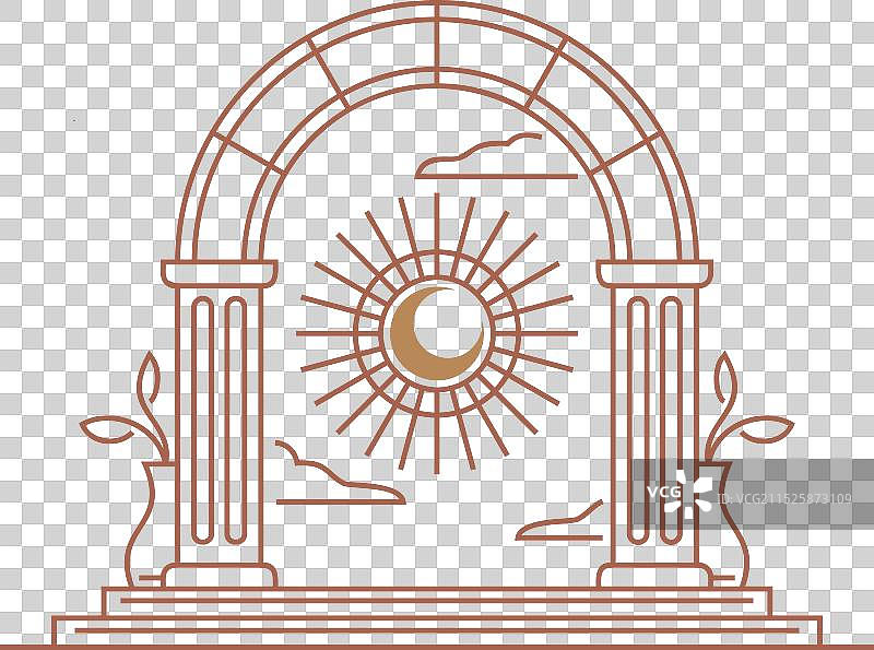 神秘的太阳拱门标志图片素材