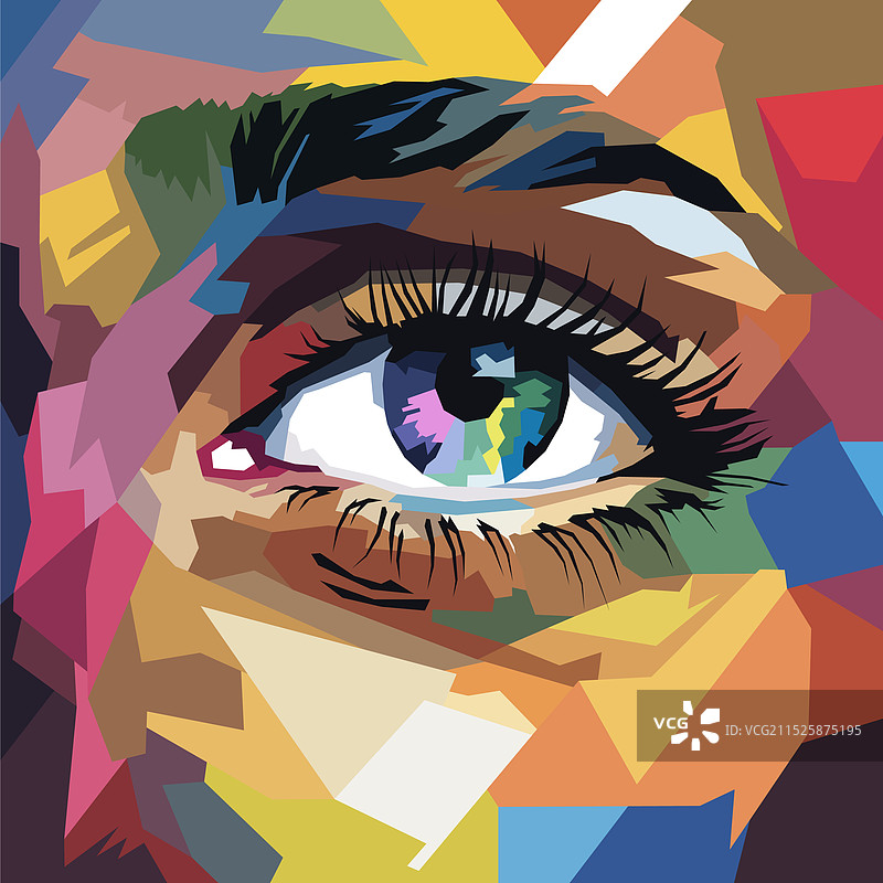 WPAP艺术风格的精美眼睛图片素材