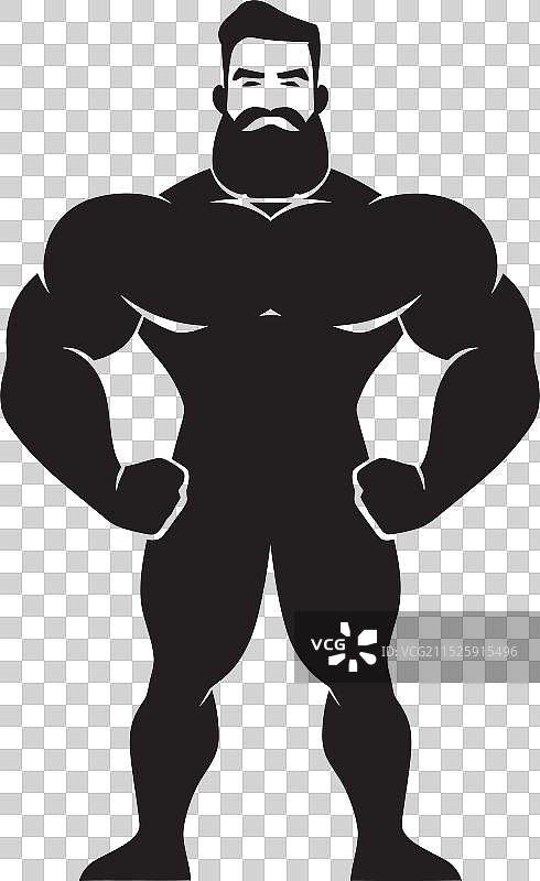 肌肉巨人卡通黑色人物形象图片素材