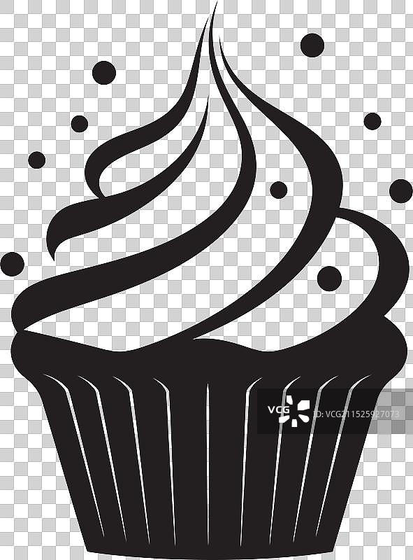 黑色糖纸杯蛋糕标志图片素材