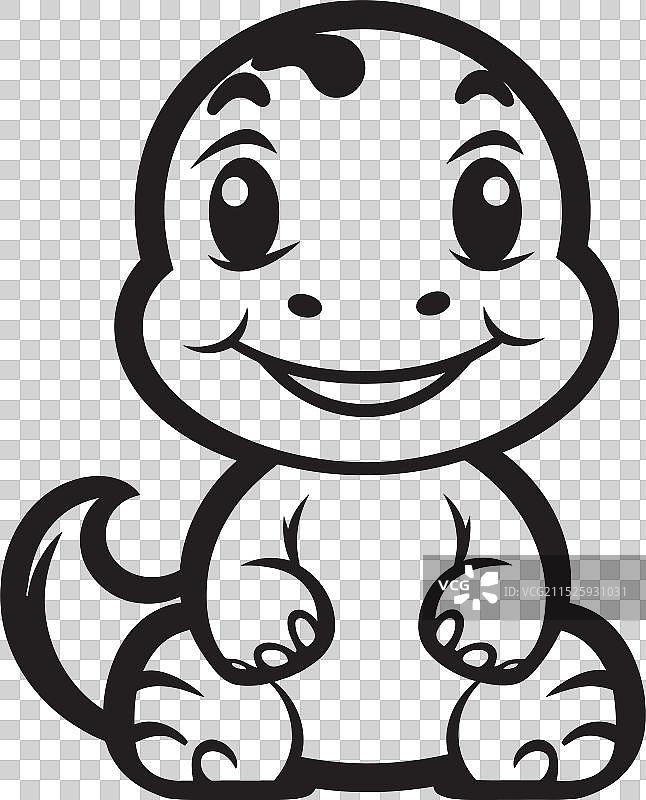 有趣的恐龙咧嘴笑黑色图标，甜美的恐龙魅力图片素材