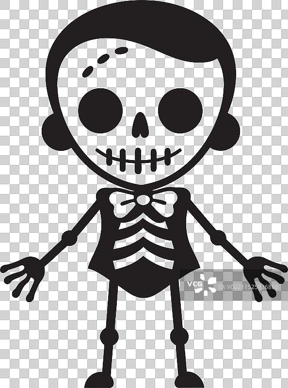 咧嘴笑的动态骷髅全身图标图片素材