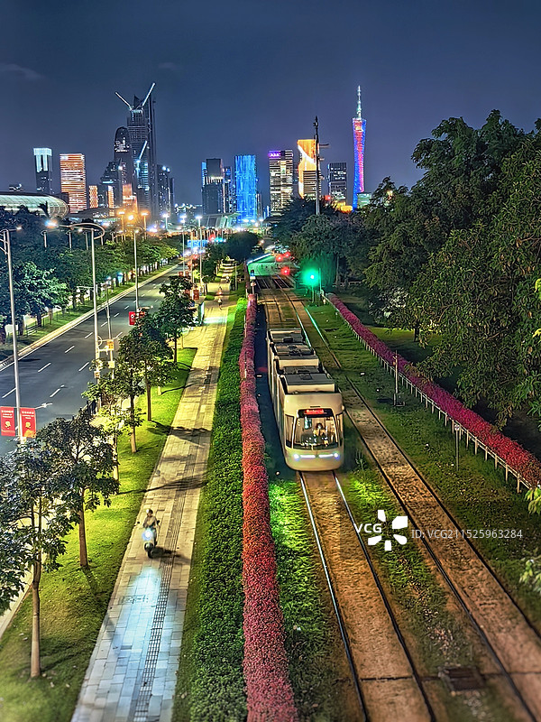 羊城夜景（广州琶洲大桥）图片素材