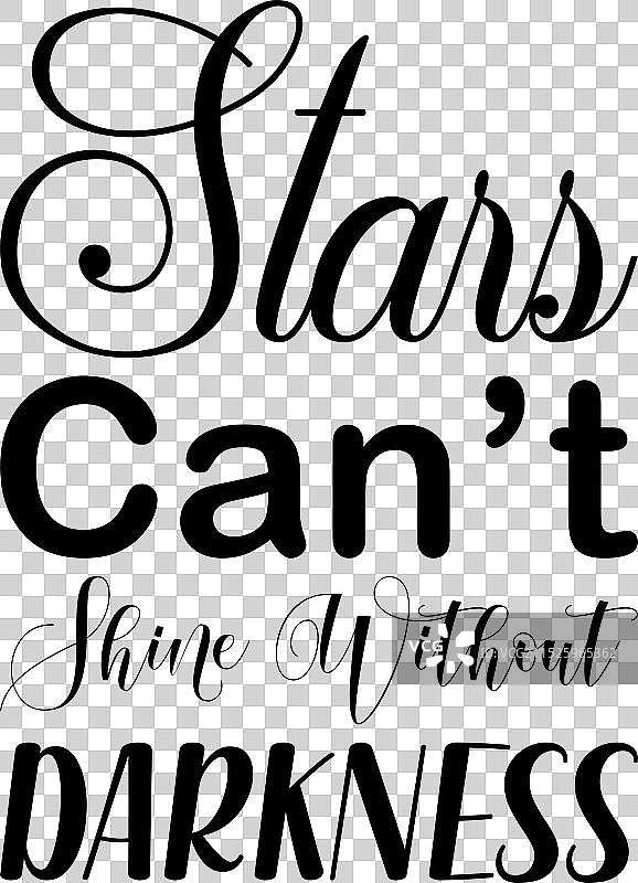 黑暗中星星闪耀黑色字母图片素材