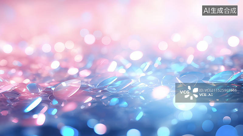 【AI数字艺术】粉蓝色闪亮光斑庆祝节日背景图片素材