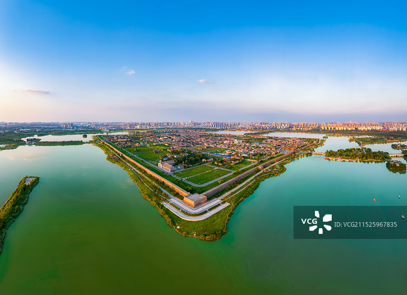 河南，商丘市，睢阳区，商丘古城，归德府城，国家历史文化名城，国家AAAA级旅游景区、南湖公园，航拍图片素材