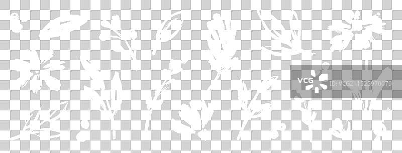 手绘抽象粉笔花朵笔触图片素材