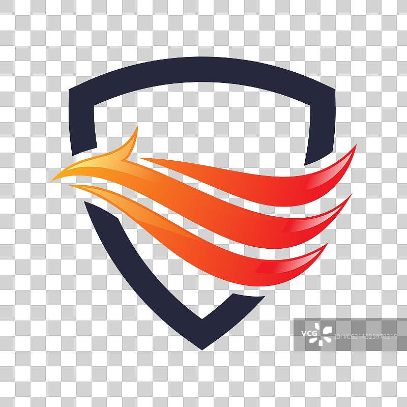 翅膀和盾牌Logo模板图片素材