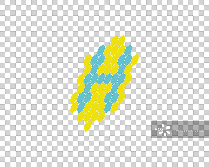 六边形倾斜字母H标志设计图片素材