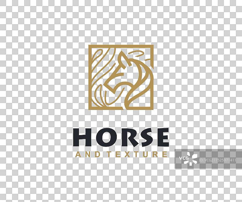 马或木材标志设计概念木匠标志图片素材