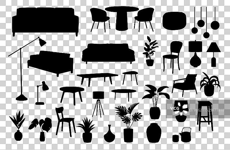 客厅内部轮廓图片素材