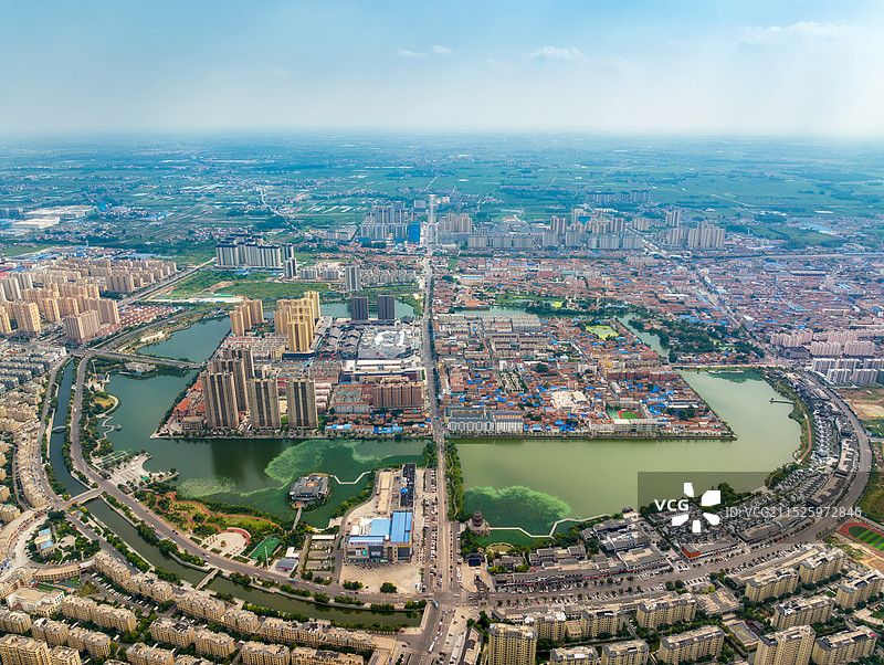 安徽，宿州市，砀山，中原水城，砀山环城公园，环城河公园，环城湖，万历年间，砀山古城，梨王阁，航拍图片素材