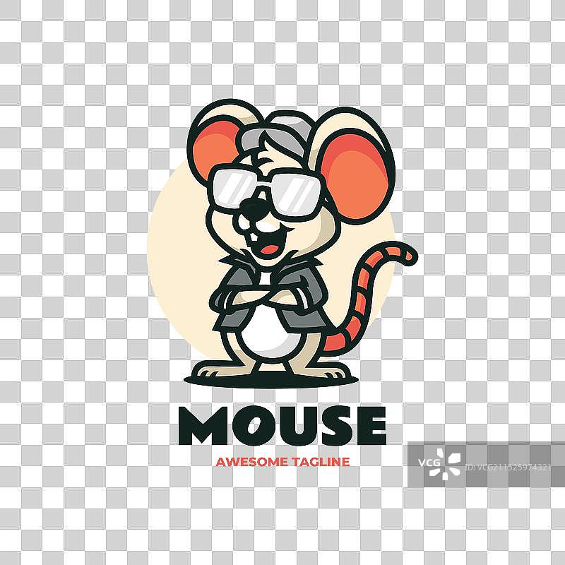 卡通风格的老鼠吉祥物标志图片素材
