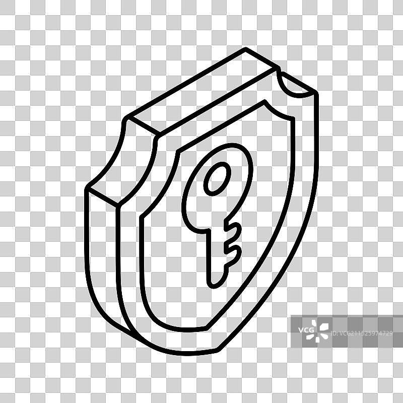 私钥保护2.5D图标图片素材