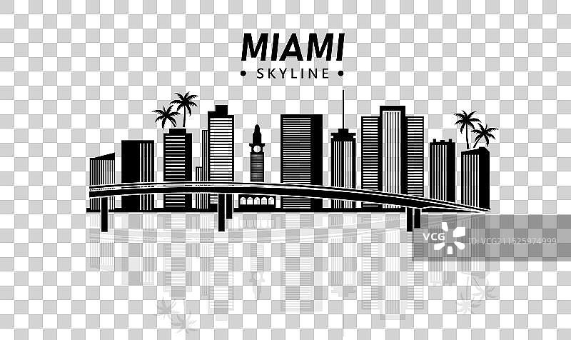 迈阿密天际线艺术图片素材